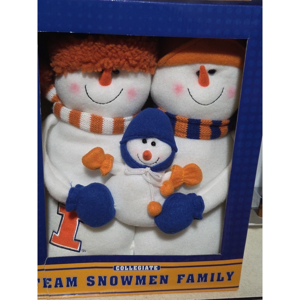 Illinois Fighting Illini Snowmen Family Plush Connected Licensed‎ 14"